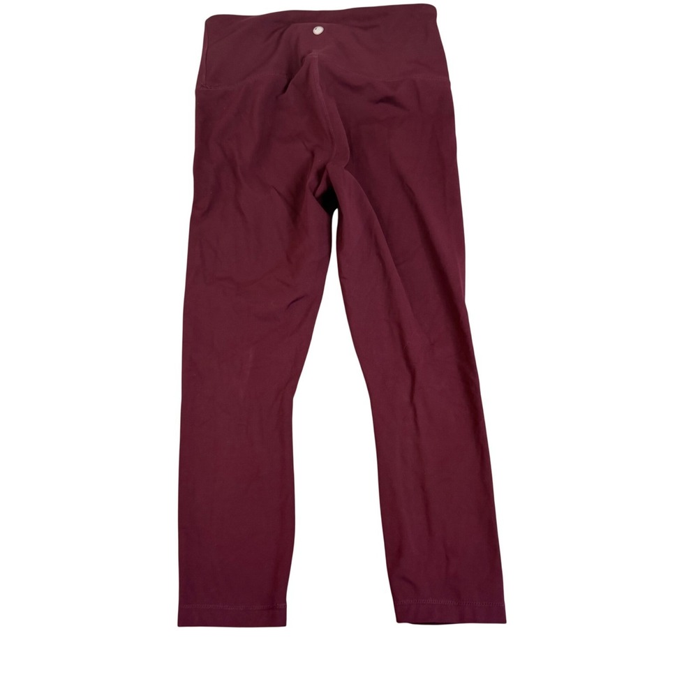 Yogalicious Lux Women Burgundy High Waisted Cropped Leggings Size S RN144527